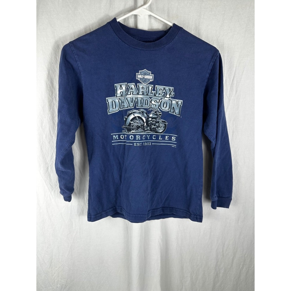 Harley-Davidson Battlefield Gettysburg PA long  sleeve, blue SIZE 10Youth‎